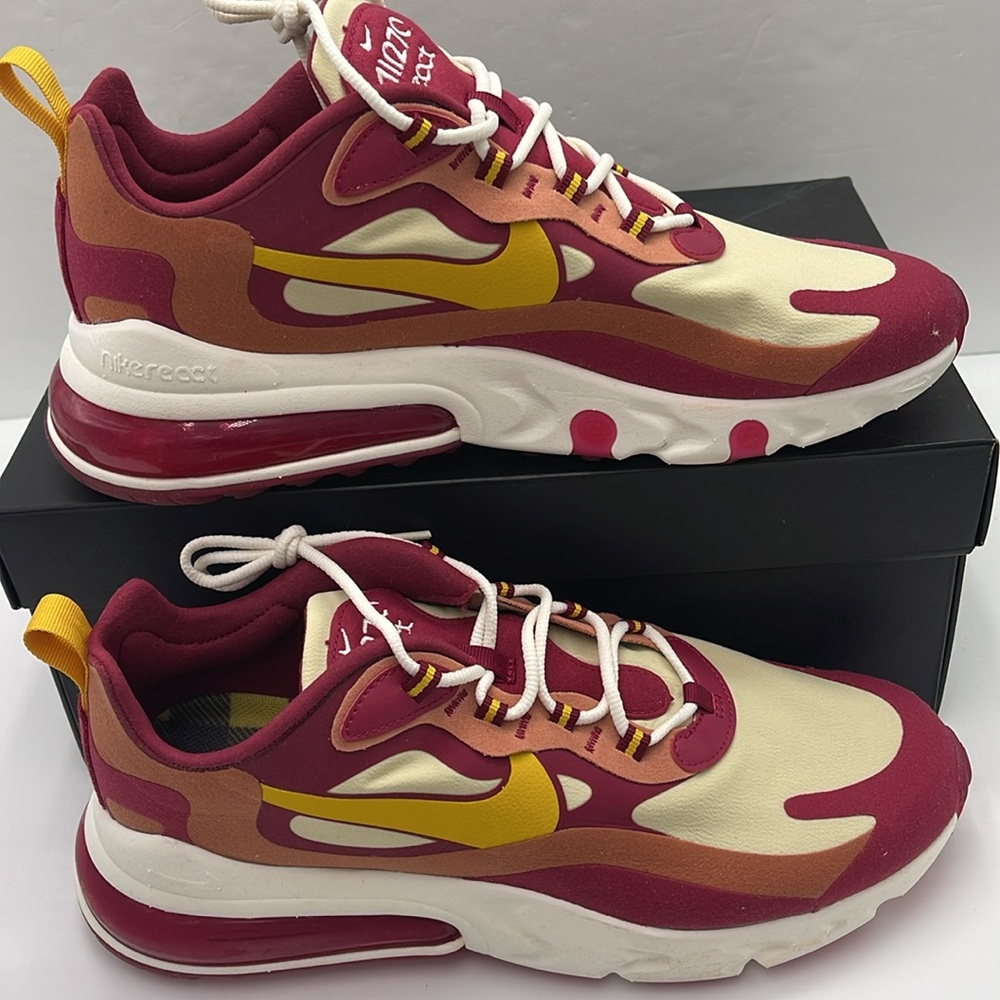 Nike Men’s AIR MAX 270 REACT Sneakers 
NOBLE RED/DARK SULFUR
A04971 601 - Picture 2 of 16